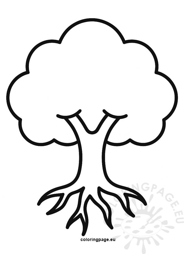 Tree with roots 3 Tree with roots coloring page for kids.