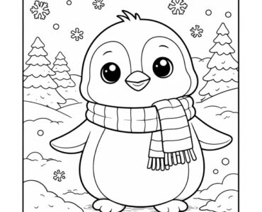 cute penguin in the snow