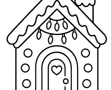 gingerbrea house with lights