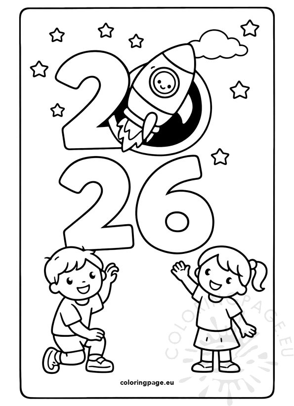 kids and rocket with 2026