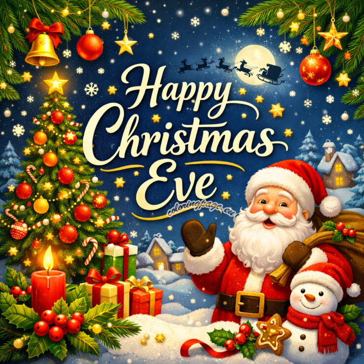Merry Christmas Eve wishes | Coloring Page