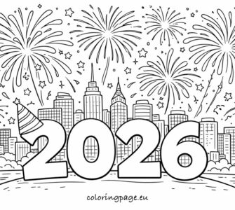 new year fireworks scene