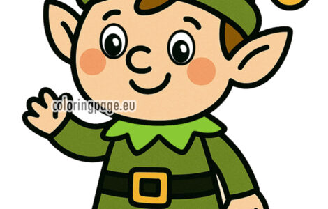 Cute Christmas Elf Illustration for Kids 4 printable christmas elf