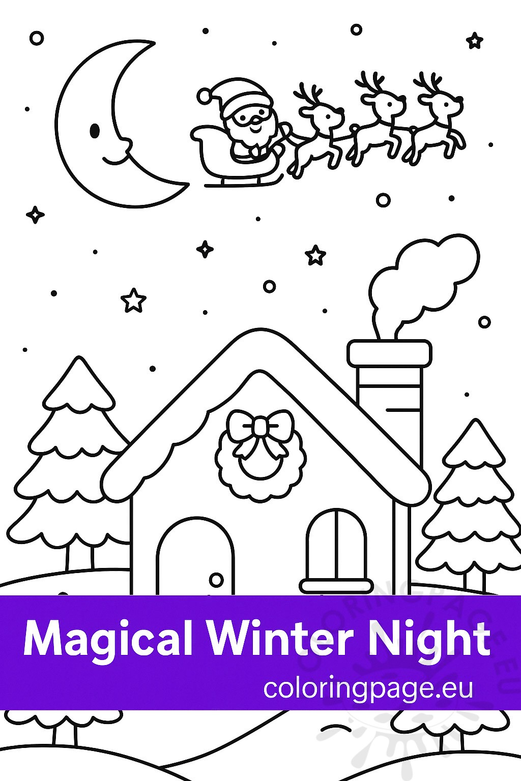 printable magical winter night