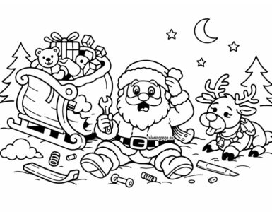 santa claus broken sleigh