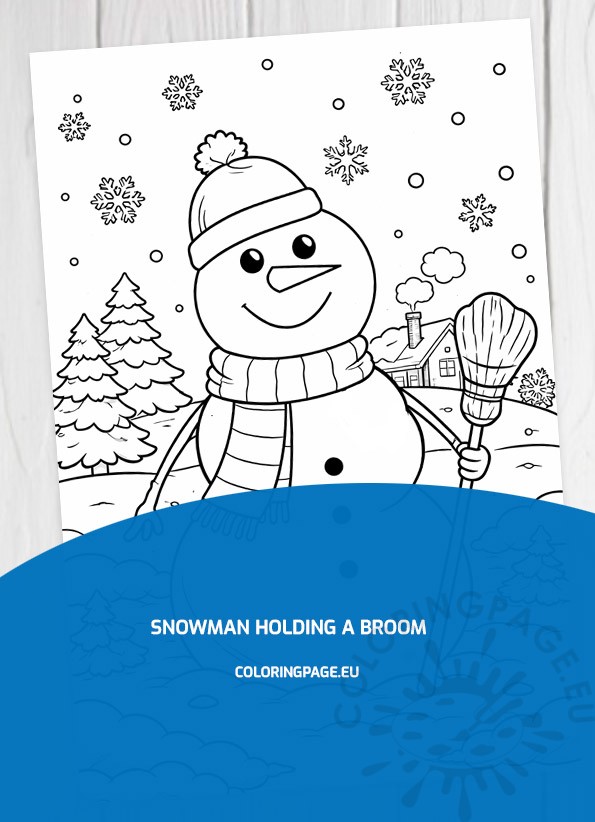 Snowman Holding a Broom 3 snowman with broom
