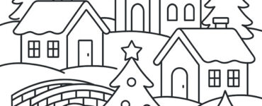 winter village scene