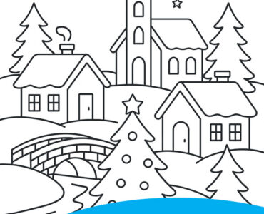 winter village scene