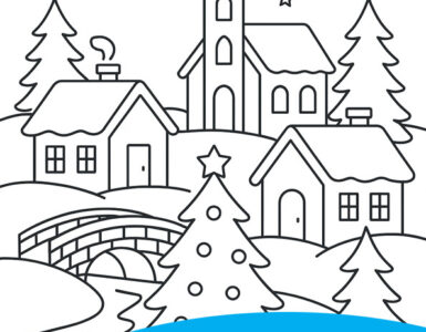 winter village scene