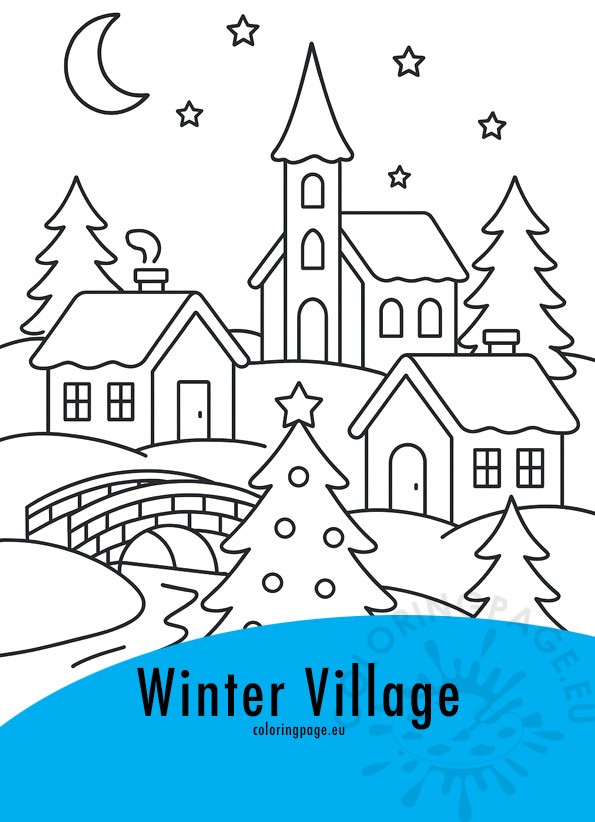 winter village scene