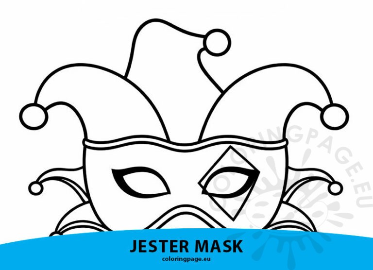 Pre K Jester Color In Jester mask | Coloring Page