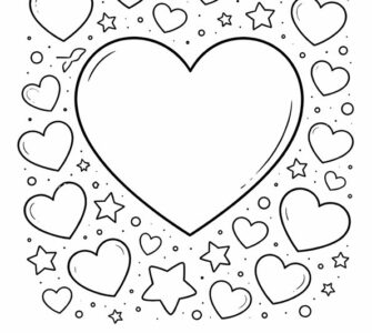 love heart doodle outline