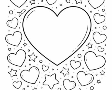 love heart doodle outline