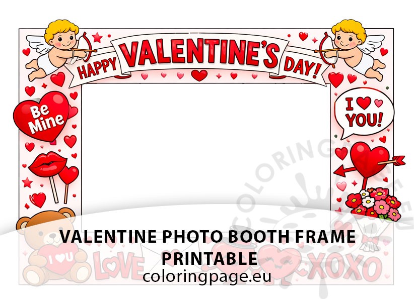 Valentine photo booth frame printable 3 valentine photo booth frame
