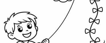 children flying a kite