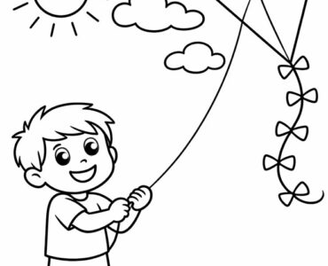 children flying a kite
