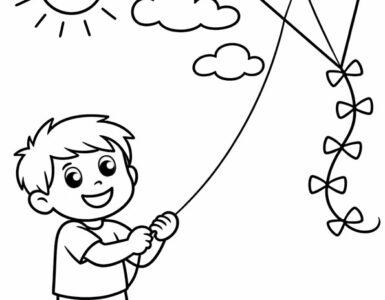 children flying a kite
