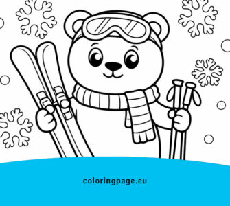 cute bear skier