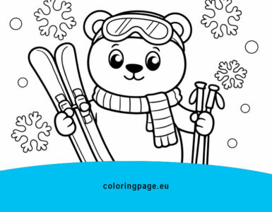 cute bear skier