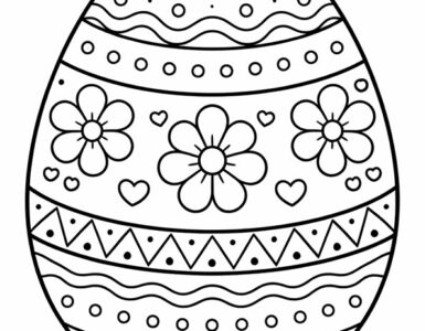 decorated easter egg outline