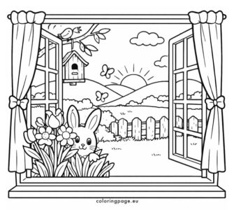 easter window scene