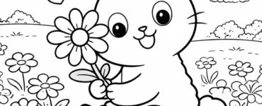 playful bunny in a field of flowers