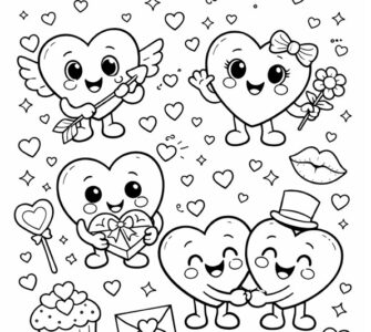 Smiling Heart Characters Valentine 7 smiling heart characters valentine