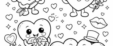 smiling heart characters valentine