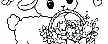 sweet lamb carrying spring basket