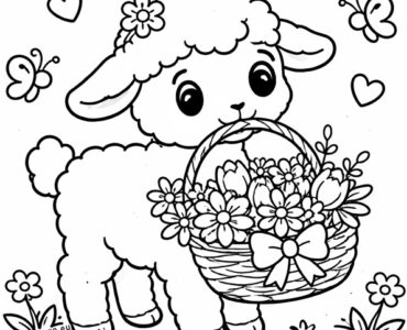 sweet lamb carrying spring basket