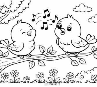 Birds Singing on a Tree Branch 1 birds singing