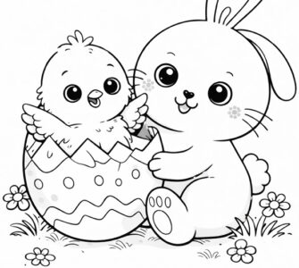 bunny with a broken egg