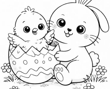 bunny with a broken egg