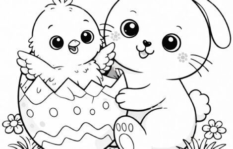 bunny with a broken egg