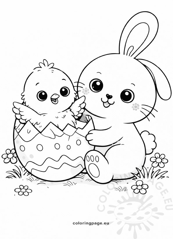 bunny with a broken egg