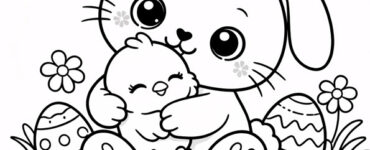 easter bunny and chick