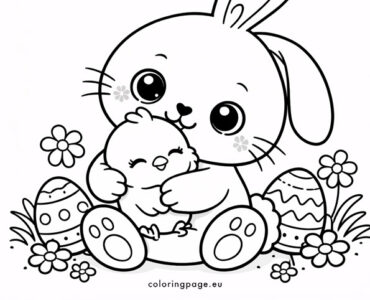 easter bunny and chick