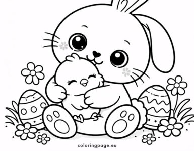 easter bunny and chick