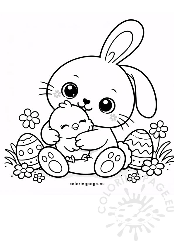 Easter Bunny and Chick 3 easter bunny and chick