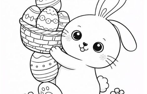 Easter Bunny Carrying a Basket of Eggs 4 easter bunny carrying a basket of eggs