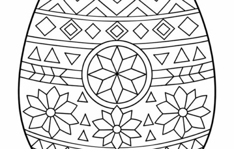 Geometric Easter Egg to Color 4 geometric easter egg to color