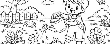 watering plants in the garden