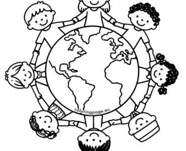 children circle earth drawing