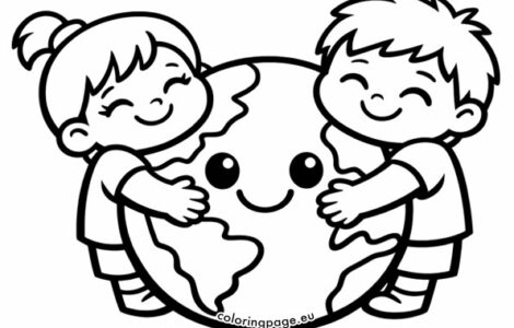 Children hugging Earth 4 children hugging earth