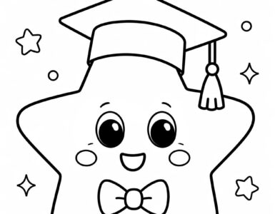 cute graduation star with cap
