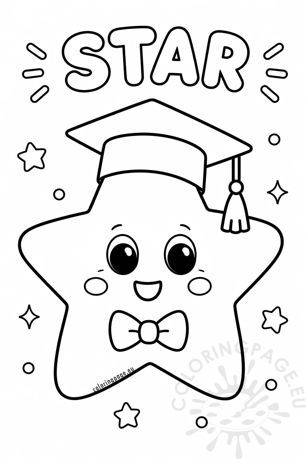 cute graduation star with cap