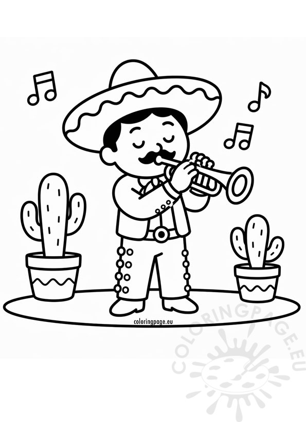 Mexican Boy Playing Trumpet 3 mexican boy playing trumpet