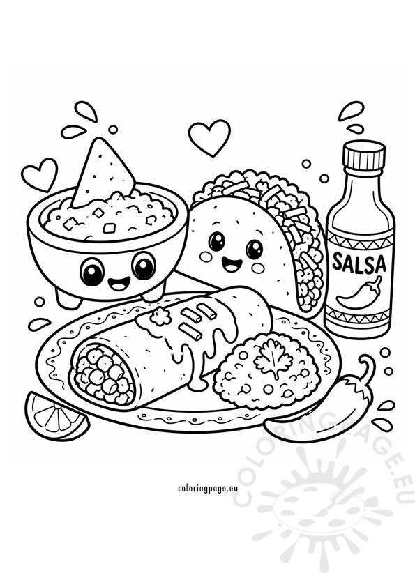 mexican food cartoon