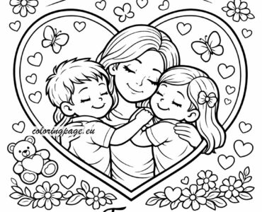 mom and kids heart