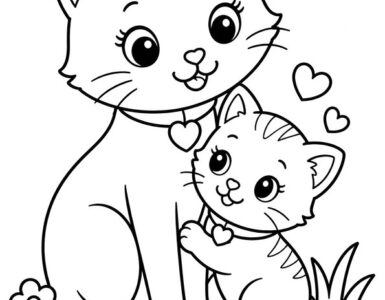 mom and kitten cat
